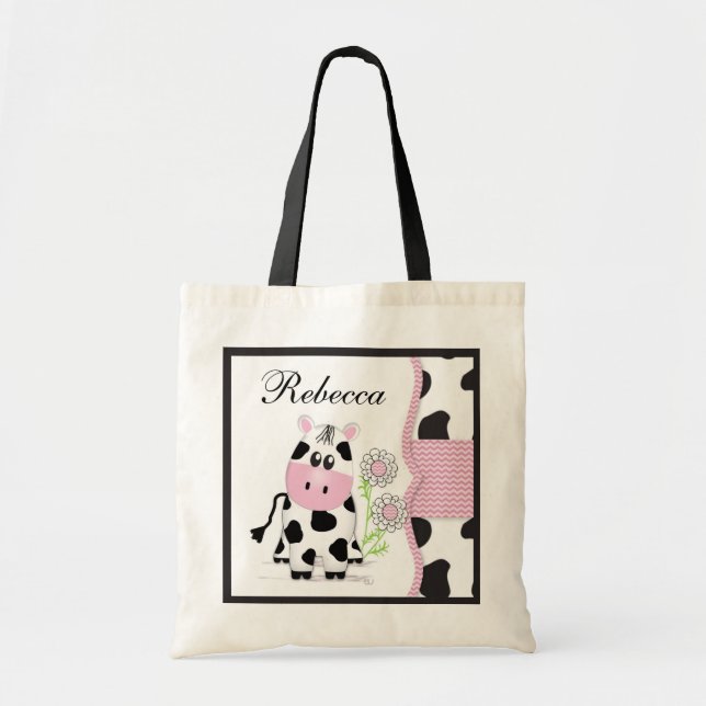 Cowgirl Cow Bag with Chevron Print (Front)