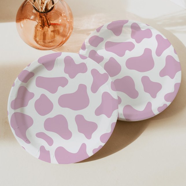 Cowgirl Cow Print Wild West Western Rodeo Party Paper Plate (Creator Uploaded)