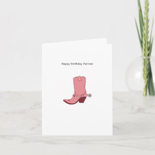Cowgirl, cowboy boot themed card