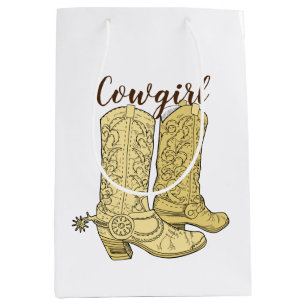 Cowgirl Cowboy Boots Medium Gift Bag