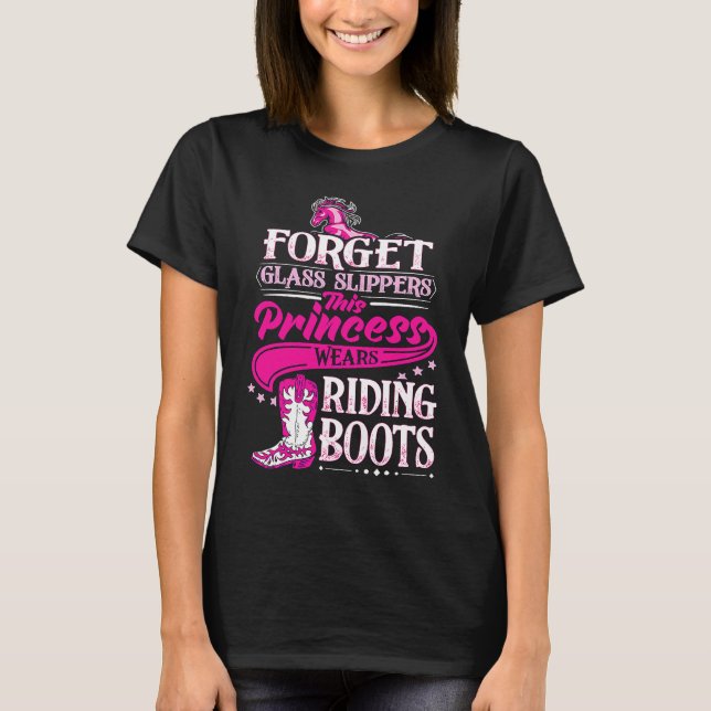 Cowgirl   Cowgirl  Riding Boots Cowgirls T-Shirt (Front)