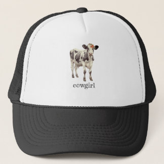 cowgirl cute flower calf trucker hat