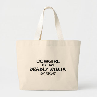 Cowgirl Deadly Ninja by Night Large Tote Bag
