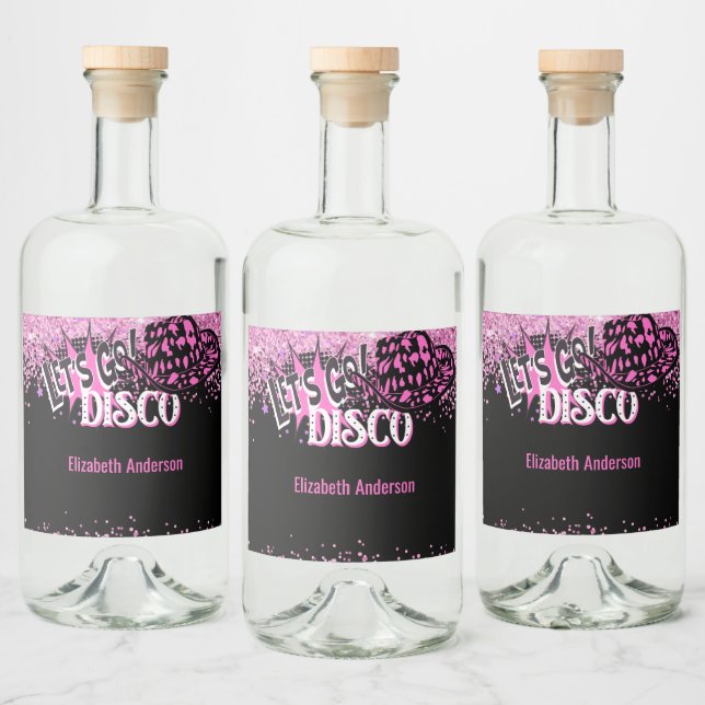 Cowgirl Disco Bachelorette Lets Go Last Ride Rodeo Liquor Bottle Label (Bottles)