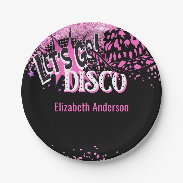 Cowgirl Disco Bachelorette Lets Go Last Ride Rodeo Paper Plate (Front)