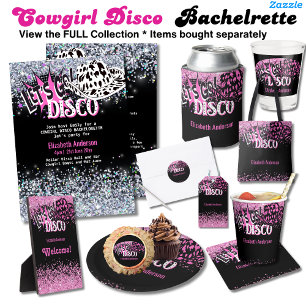 COWGIRL DISCO BACHELORETTE Pink Black Silver    In Flyer