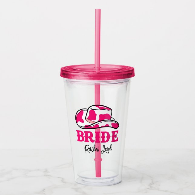 Cowgirl Disco Last Rodeo Bachelorette Acrylic Tumb Acrylic Tumbler (Front)