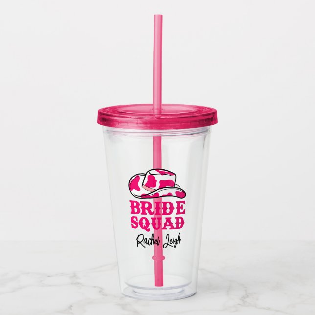 Cowgirl Disco Last Rodeo Bachelorette Acrylic Tumbler (Front)