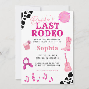 Cowgirl Disco Last Rodeo Bachelorette Invitation