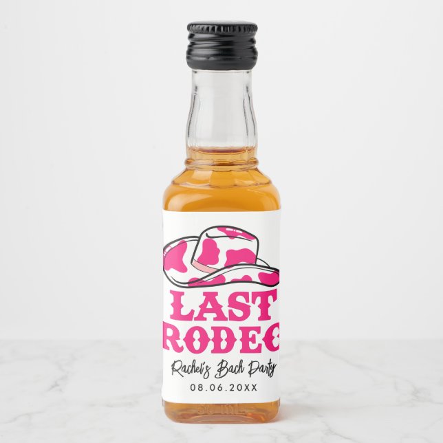 Cowgirl Disco Last Rodeo Bachelorette Liquor Bottle Label (Front)