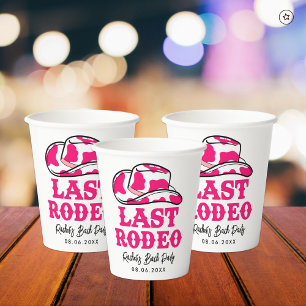 Cowgirl Disco Last Rodeo Bachelorette Paper Cups