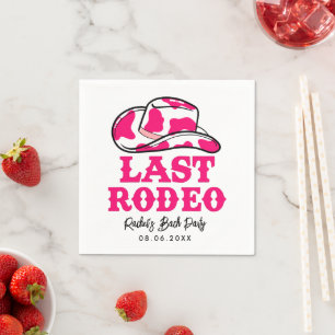 Cowgirl Disco Last Rodeo Bachelorette Square Paper Napkin