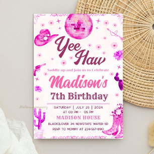 Cowgirl Disco Party Editable Invitation