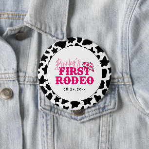 Cowgirl Disco Pink First Rodeo 10 Cm Round Badge