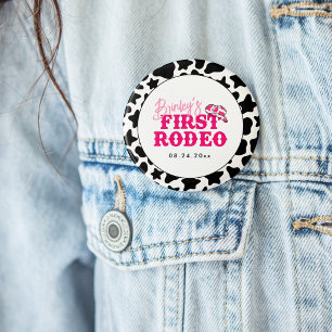 Cowgirl Disco Pink First Rodeo 10 Cm Round Badge
