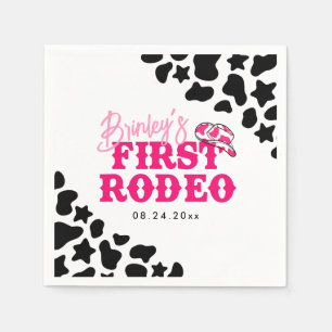 Cowgirl Disco Pink First Rodeo Napkin