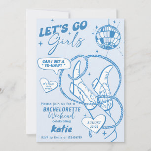Cowgirl Disco Rodeo Bachelorette Weekend Invitation