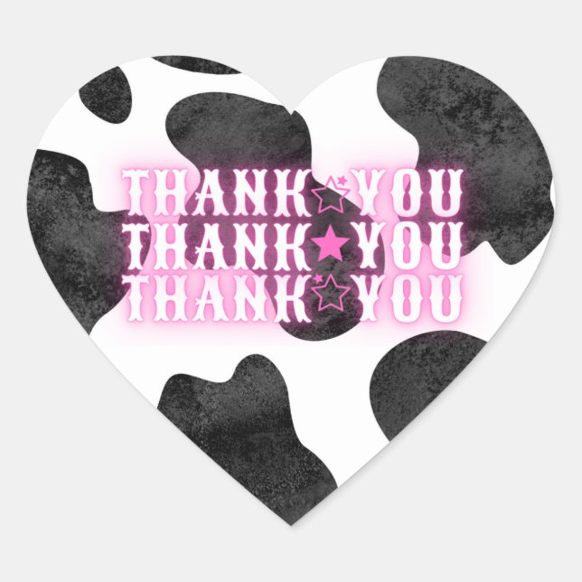 Cowgirl Disco Thank You Heart Sticker (Front)