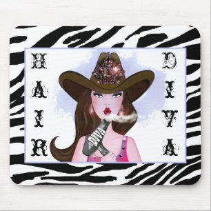"Cowgirl Diva" Hair Stylist Mouse Mat