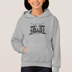 COWGIRL DO IT BETTER Cow skull with long horns art