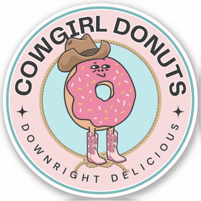 Cowgirl Doughnut, Funny Pink Sprinkles  (Front)