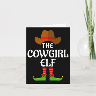 Cowgirl Elf Matching Family Group Christmas Party  Card
