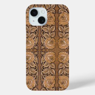 cowgirl fashion western country floral leather iPhone 15 case