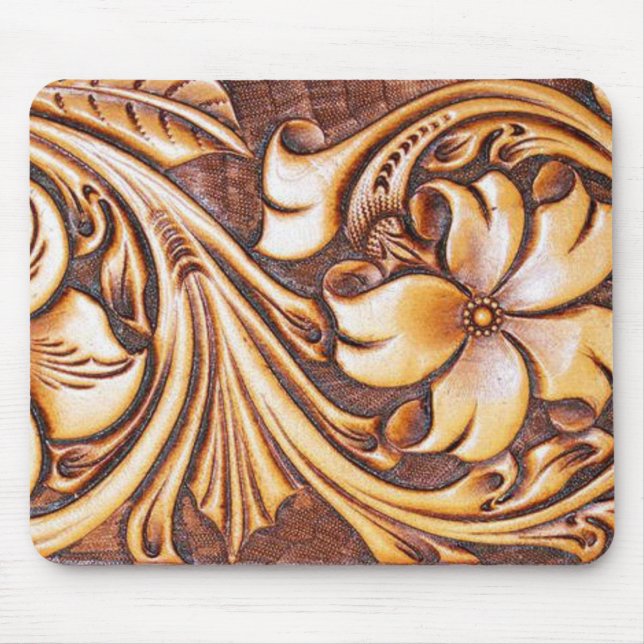 cowgirl fashion western country floral leather mouse mat (Front)