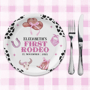 Cowgirl First Birthday – Pink Rodeo Party Supplies Paper Plate