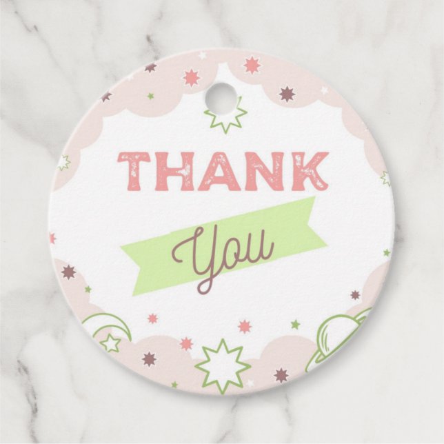 Cowgirl First Rodeo Birthday Circle Thank You Tag (Front)