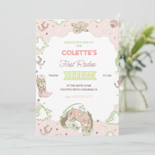 Cowgirl First Rodeo Birthday Invitation