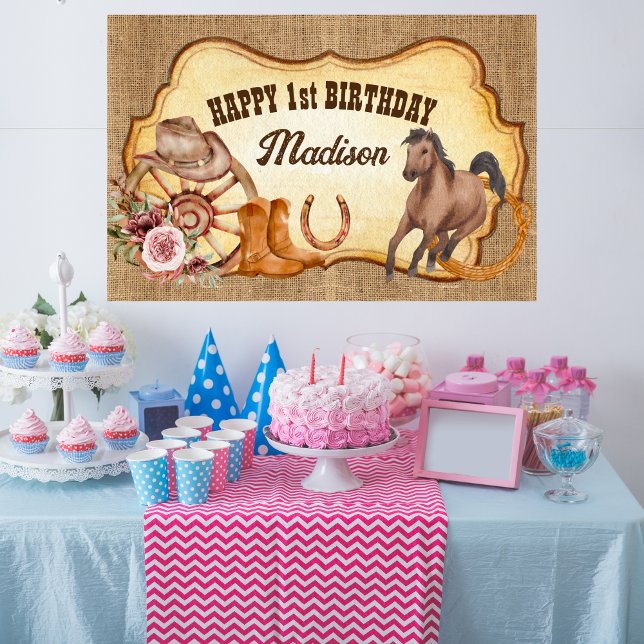 Cowgirl first rodeo farm horses birthday party  poster (Creator Uploaded)