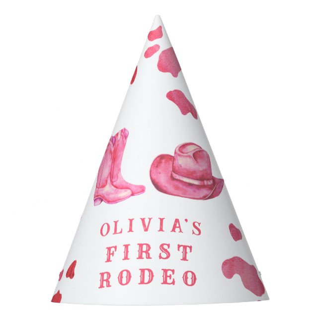 Cowgirl First Rodeo Party Hat (Front)
