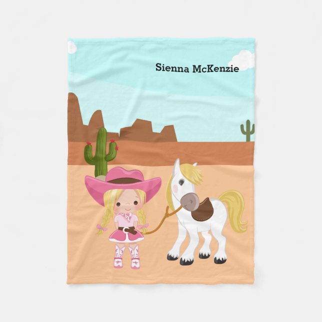 Cowgirl Fleece Blanket (Front)