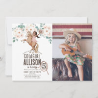 Cowgirl Floral Rodeo Pony Ride Photo Birthday