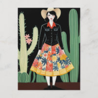 Cowgirl Floral Skirt and Cactus