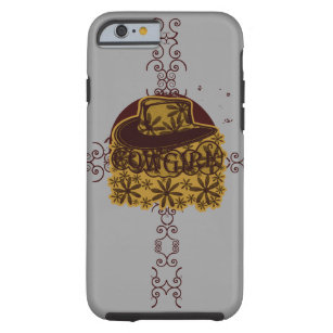 Cowgirl Flower Hat Yellow on Silver/Grey Tough iPhone 6 Case
