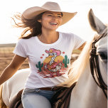 Cowgirl fuuny duck  T-Shirt<br><div class="desc">Welcome to our store, where the spirit of the Wild West comes alive! Our collection is crafted for those who live and breathe the cowboy lifestyle. Each design tells a story of rugged landscapes and untamed adventures, celebrating the charm of cowboy culture. Whether you're a seasoned wrangler or a city...</div>