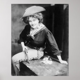 Cowgirl Gambler: 1909 Poster
