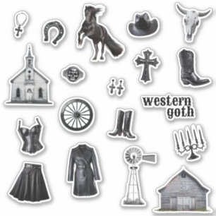 Cowgirl Goth   Western Goth Journal Stickers