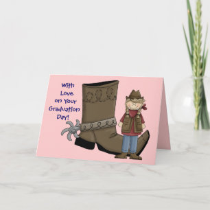 Cowgirl Graduation Boot & Spur - Western Card