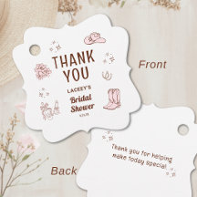 Cowgirl Hand Drawn Bridal Shower Thank You