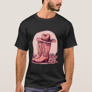 Cowgirl Hat And Boots Graphic Country Southern Wes T-Shirt