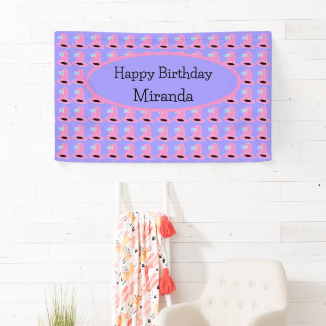 Cowgirl Hat Birthday Party Banner (Insitu)