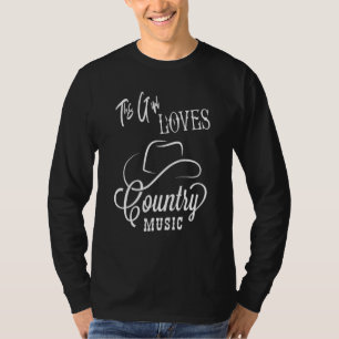 Cowgirl Hat Music This Girl Loves Country Music T-Shirt
