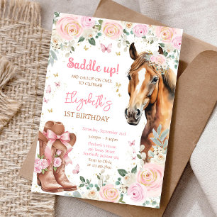 Cowgirl Horse Birthday Invitation