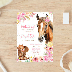 Cowgirl Horse Birthday Invitation