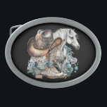 Cowgirl horse cowboy boots hat floral western  belt buckle<br><div class="desc">Cowgirl,  horse lover design with cowboy boots,  cowboy hat,  a beautiful horse,  turquoise flowers and personalised name or any text. Western,  country design.</div>