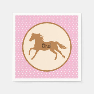 Cowgirl Horse Kid Girl's Birthday Party Theme Napkin