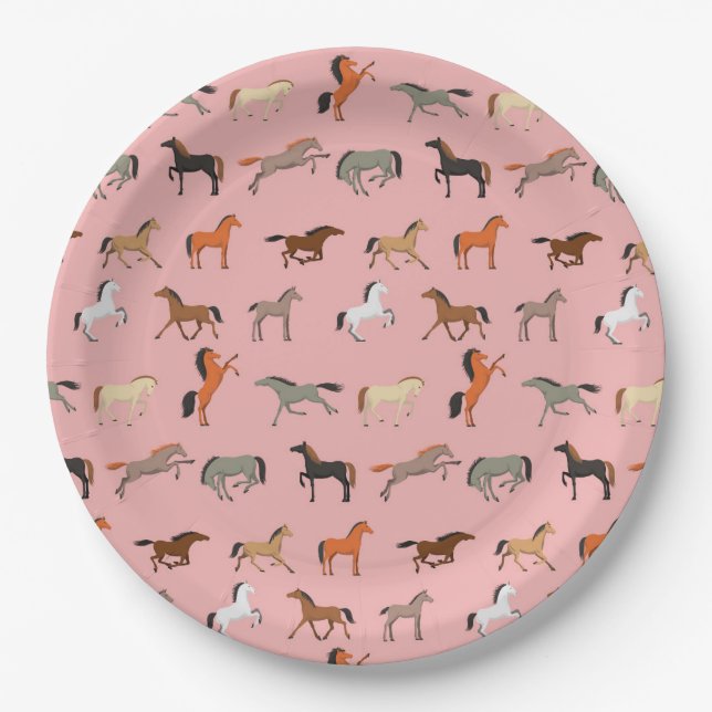 Cowgirl Horse Lover Gift, Women & Girls Kid Paper Plate (Front)